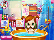 Gioco online Giochi di Fare il Bagno - Baby Bedtime Bath